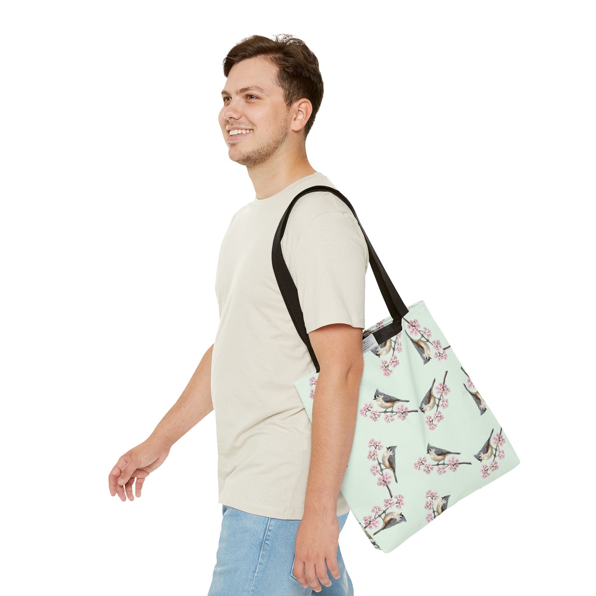 Tufted Titmouse Bags on Accessories background