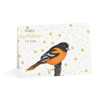 Baltimore Oriole Birthday Card – Premium Matte Bird Greeting Card