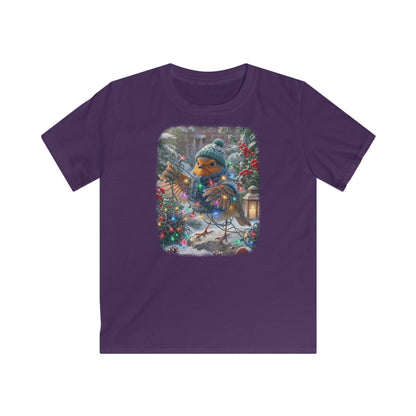 Premium Kinder T-Shirt Rosi Rotkehlchen und die Lichterkette im Garten
