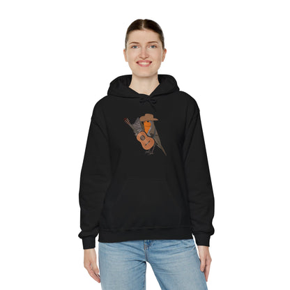 Robin with Cowboy Hat and Guitar Country Music Bird Hoodie