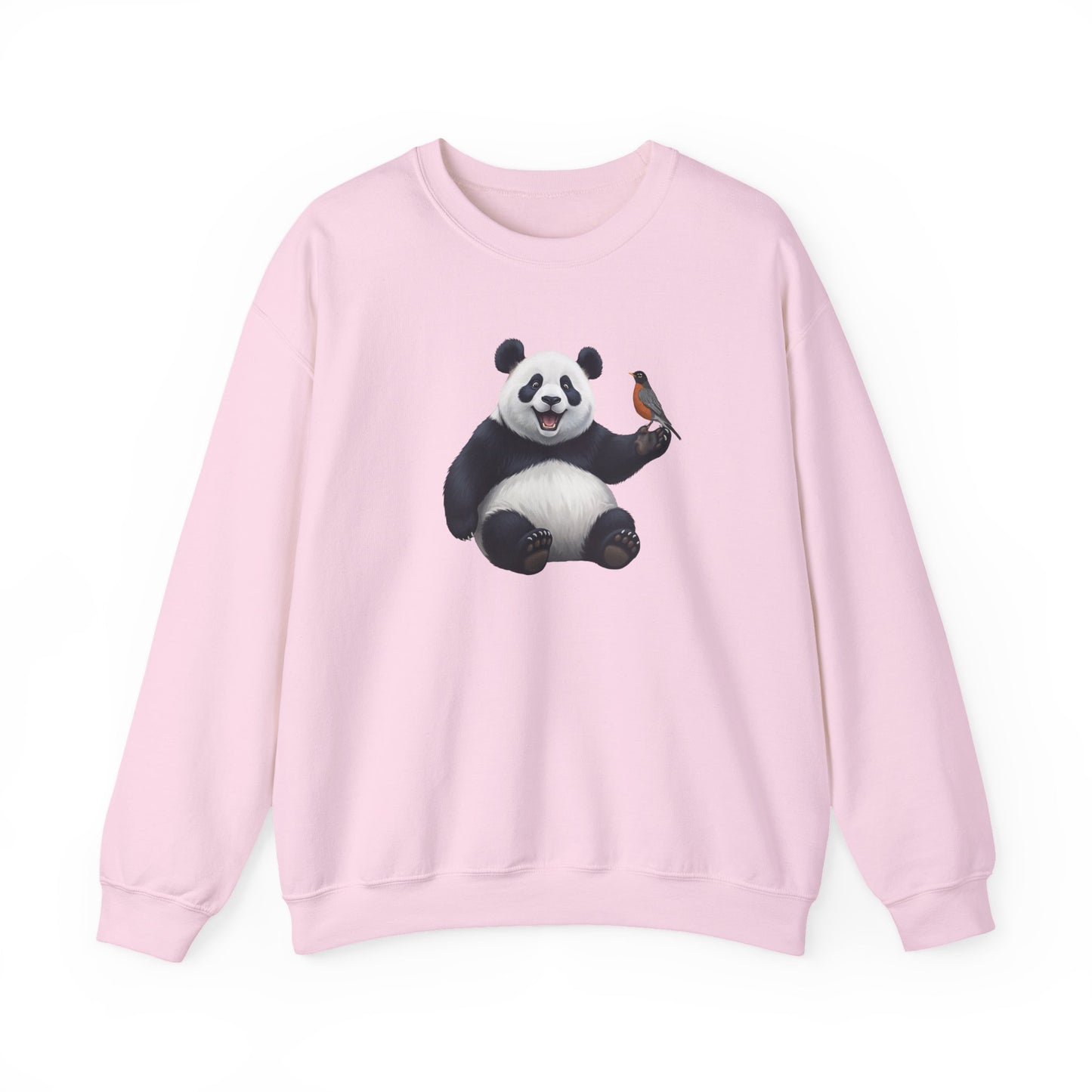 Panda Bear with an American Robin Sweatshirt Bird & Animal Lover