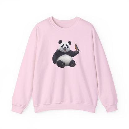 Panda Bear with an American Robin Sweatshirt Bird & Animal Lover