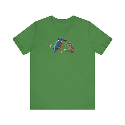 Kingfisher & Fledgling T-Shirt | Spring Blossoms Unisex Graphic Tee