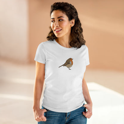 European Robin Bird Design for Birdwatchers and Bird Lovers Women's T-Shirt