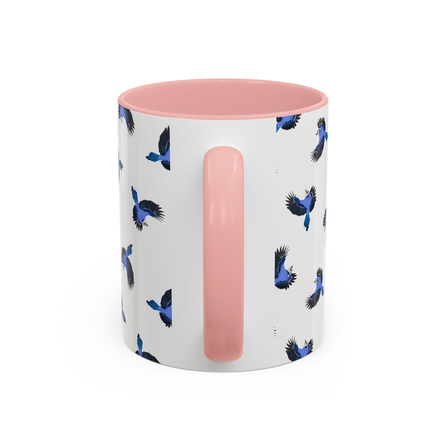 Blue Jay All-Over Pattern Accent Mug | Colorful Bird Lover Gift for Birdwatchers