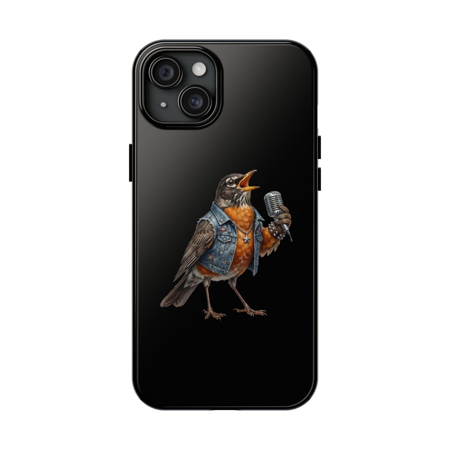 American Robin Singing iPhone Case – Premium Tough Phone Cover Black