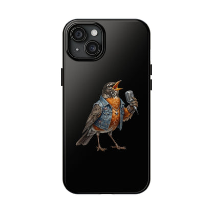 American Robin Singing iPhone Case – Premium Tough Phone Cover Black