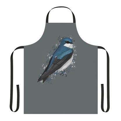 Tree Swallow Bird Art Apron Dark Grey