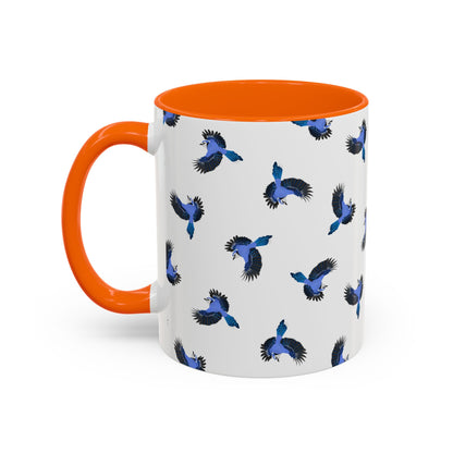 Blue Jay All-Over Pattern Accent Mug | Colorful Bird Lover Gift for Birdwatchers