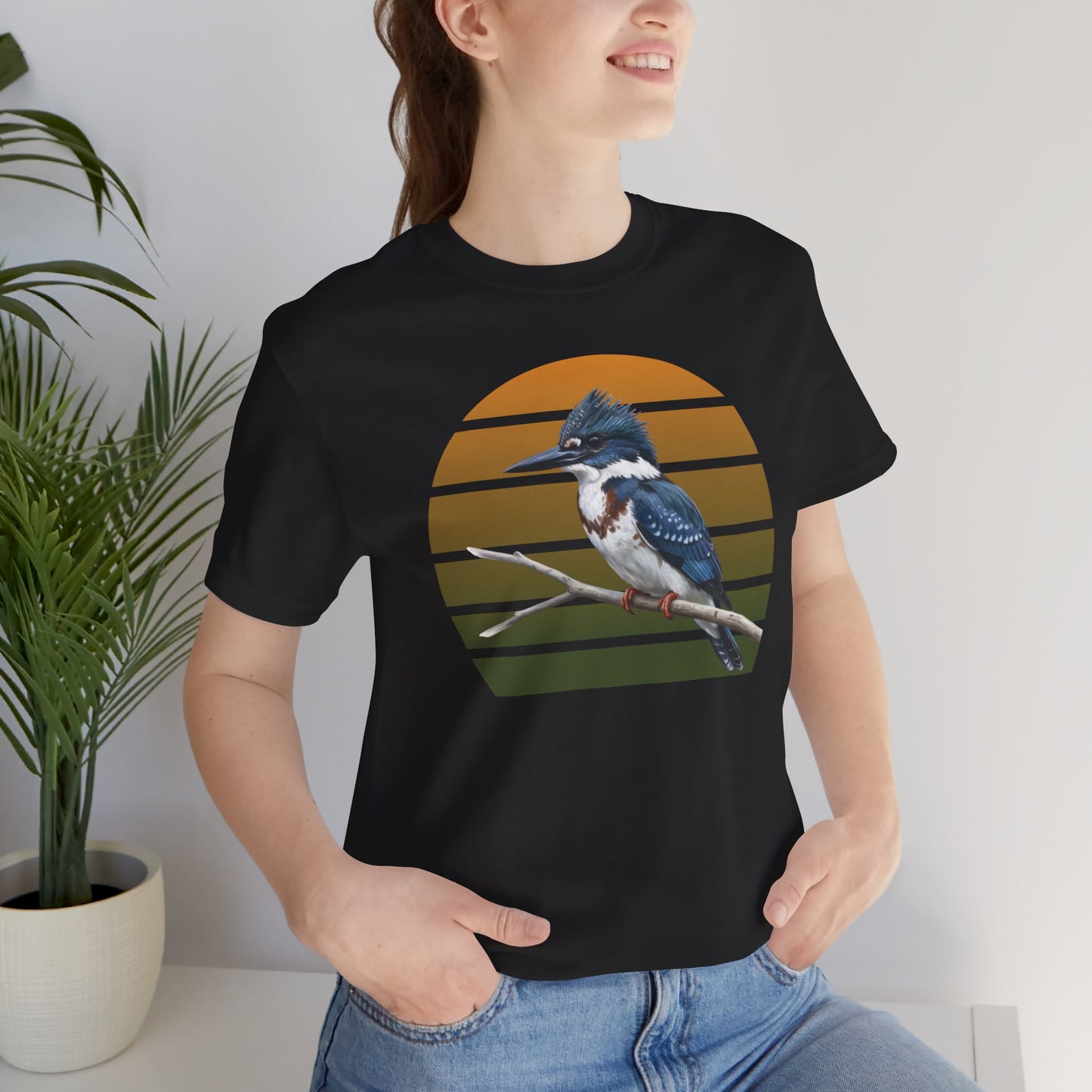 Belted Kingfisher Premium T-Shirt | Unique Birdwatcher & Birder Gift by jz.birds