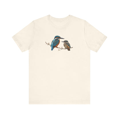 Kingfisher & Fledgling T-Shirt | Spring Blossoms Unisex Graphic Tee