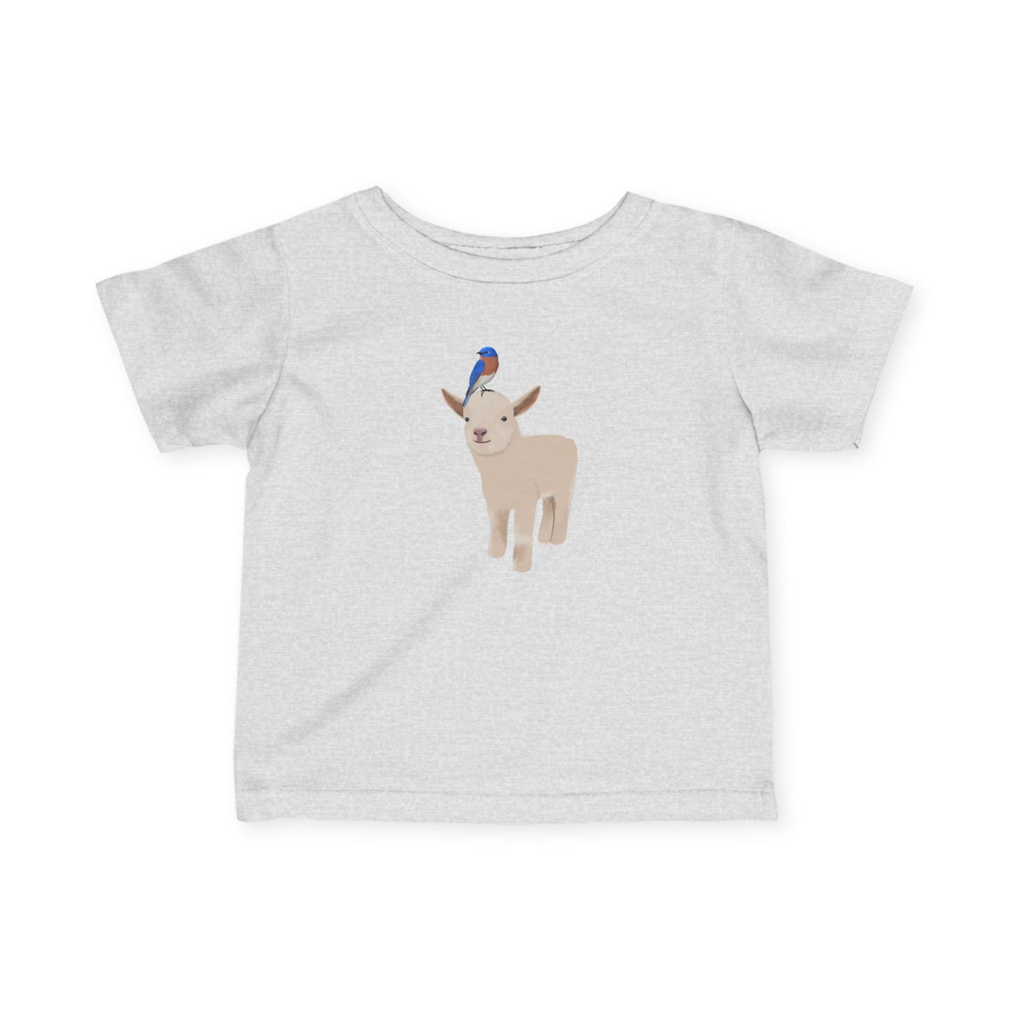 Cute Little Lamb with Bluebird Bird Baby & Toddler T-Shirt