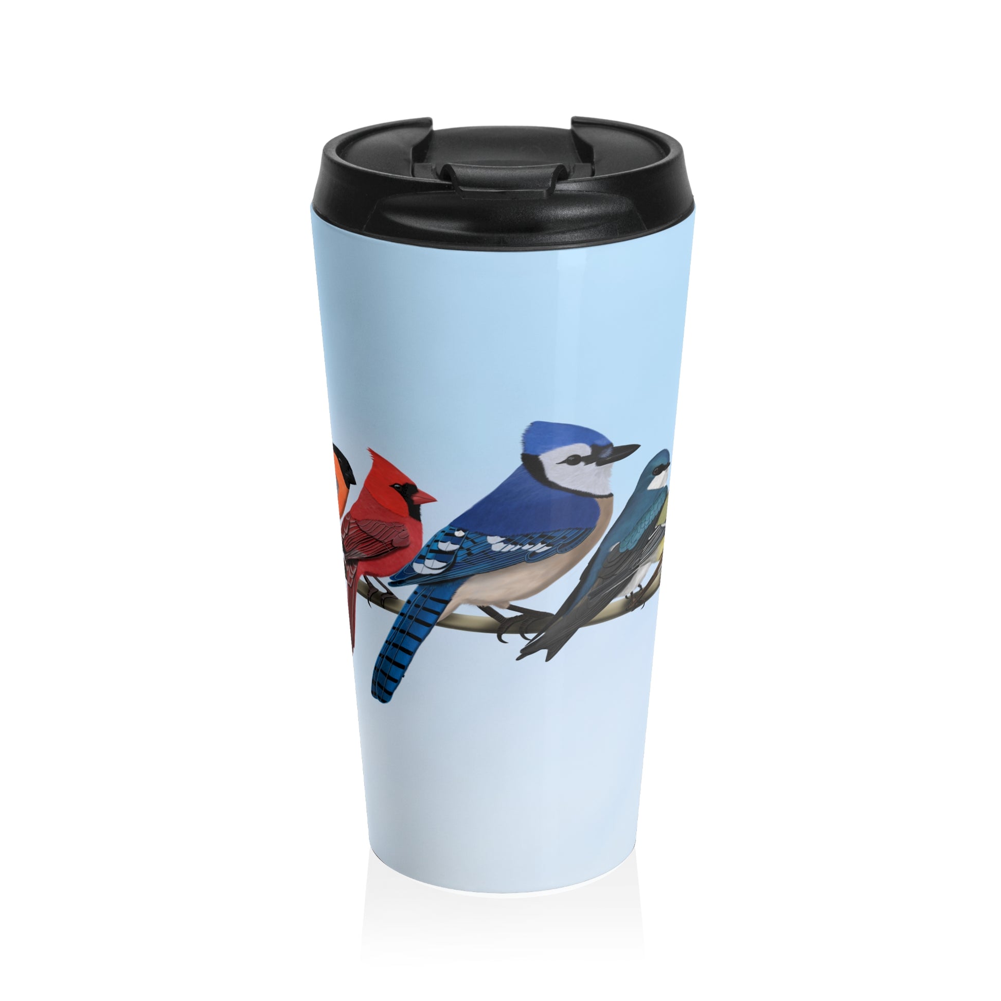 Garden Birds Blue Jay Cardinal Bird Stainless Steel Travel Mug 15oz - jz.birds