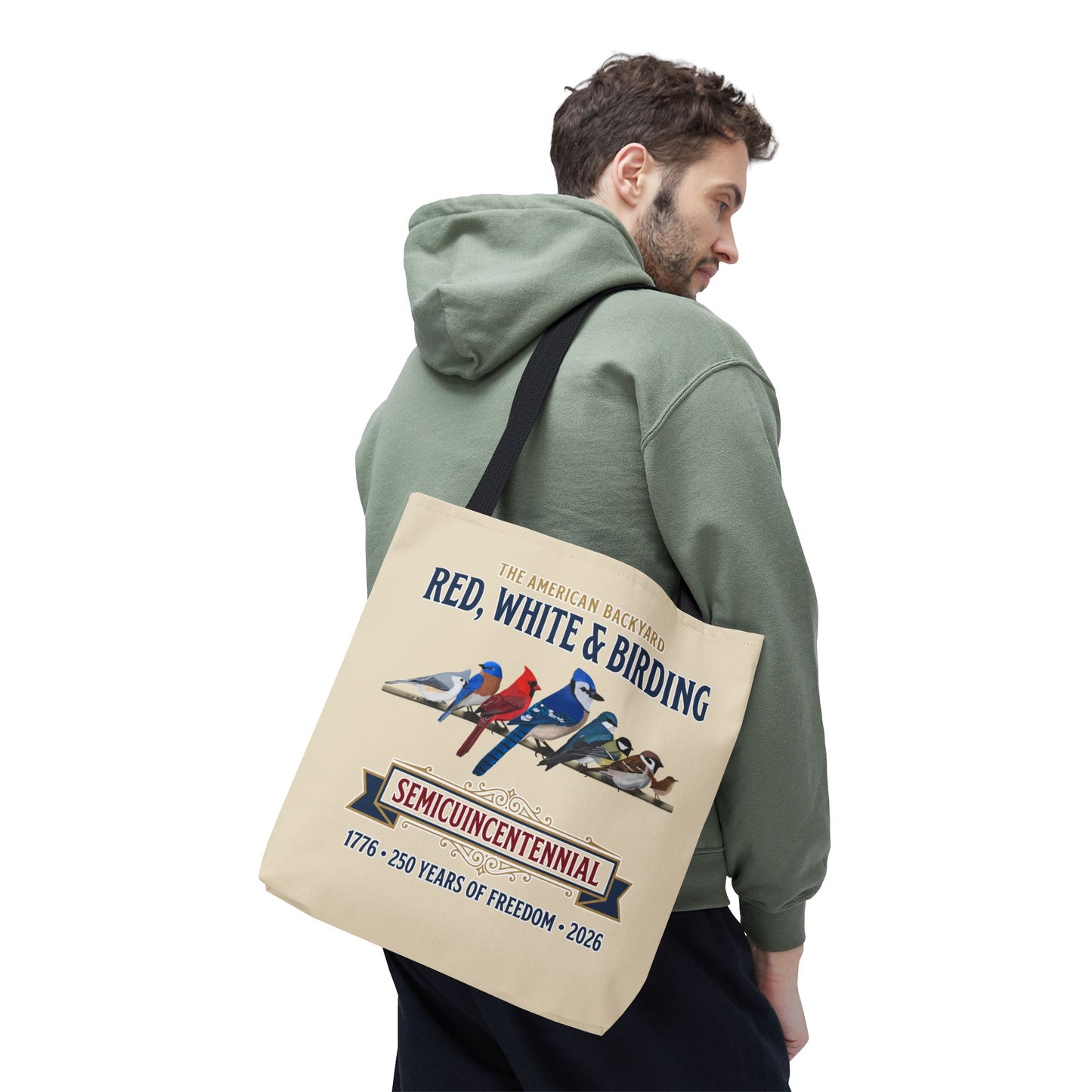 Red, White & Birding Vintage Tote Bag | US 250th Anniversary