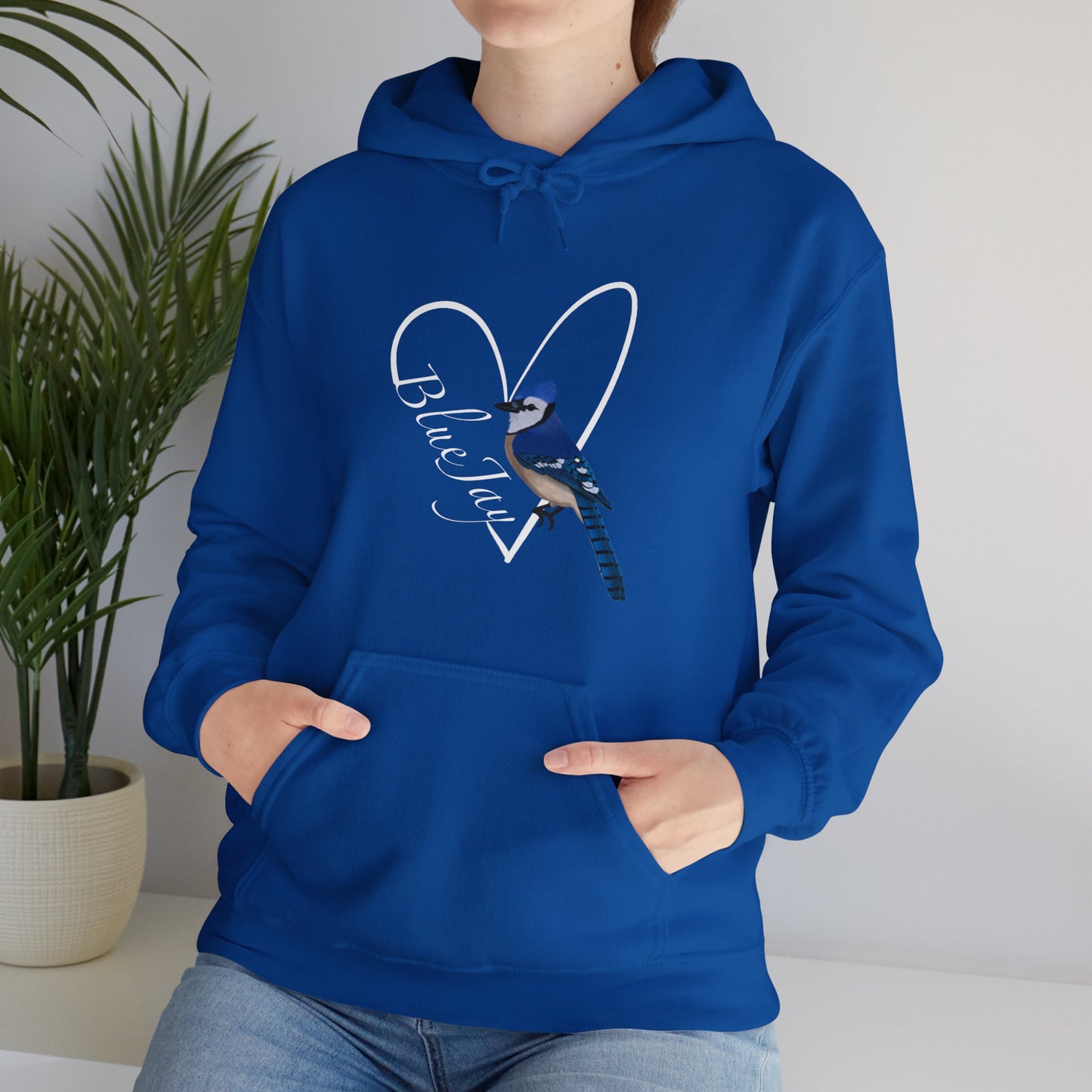 Blue Jay Heart Bird Birdwatching Birdlover Hoodie