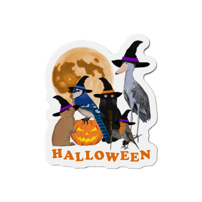 Robin Shoebill Blue Jay with Cat and Bunny Halloween Bird Magnet