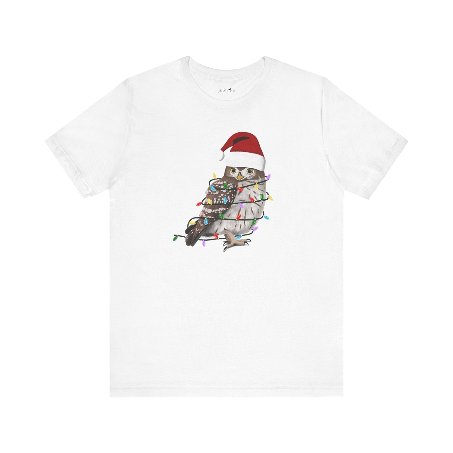 Owl with Fairy Lights Christmas Bird T-Shirt