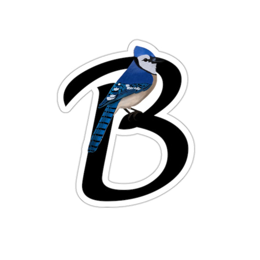 blue jay letter b bird sticker