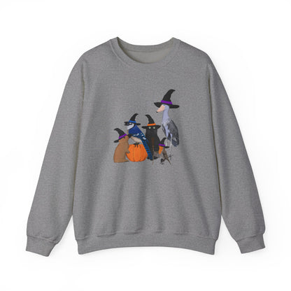 Robin Shoebill Blue Jay Rabbit with Cat Happy Halloween Birds Sweatshirt