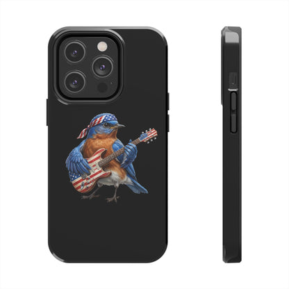Bluebird with Guitar iPhone Case – Premium Tough Phone Cover Black