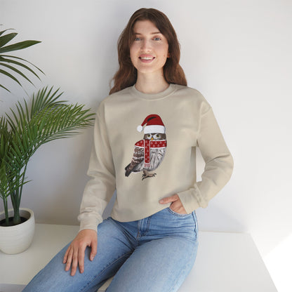 Owl with Christmas Hat Bird Birdwatcher Sweatshirt