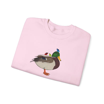 Mallard with Butterflies Bird Birding & Birdwatching Sweatshirt