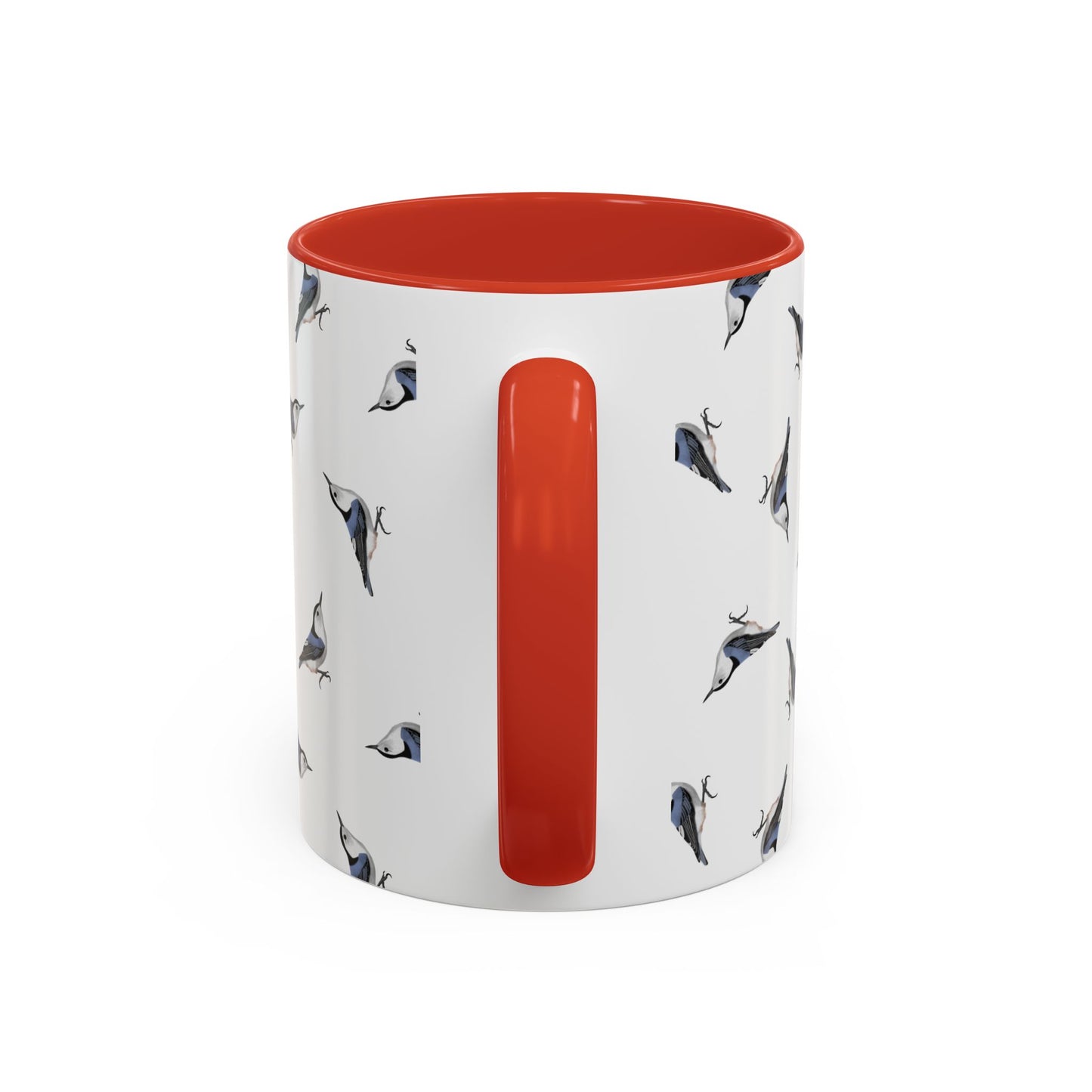 Nuthatch All-Over Pattern Accent Mug | Colorful Bird Lover Gift for Birdwatchers