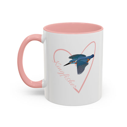 Kingfisher Mug Bird with Heart for Bird Lovers