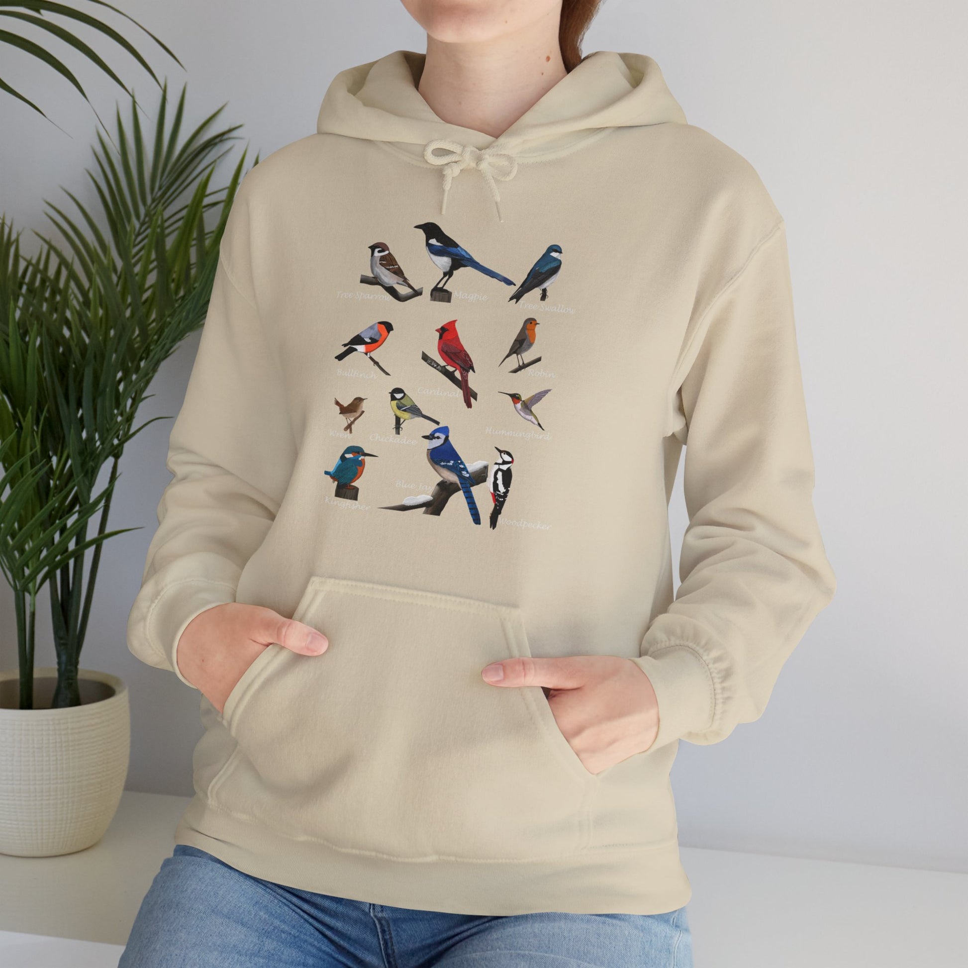 Garden Birds Cardinal Blue Jay Bullfinch Hoodie - jz.birds