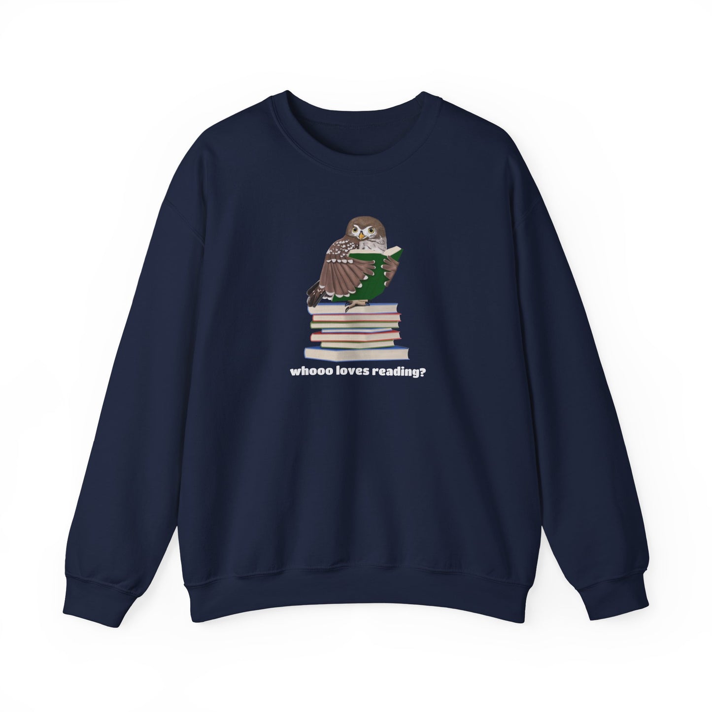 Whooo Loves Reading Owl Teacher Sweatshirt – Cozy Librarian & Book Lover Crewneck