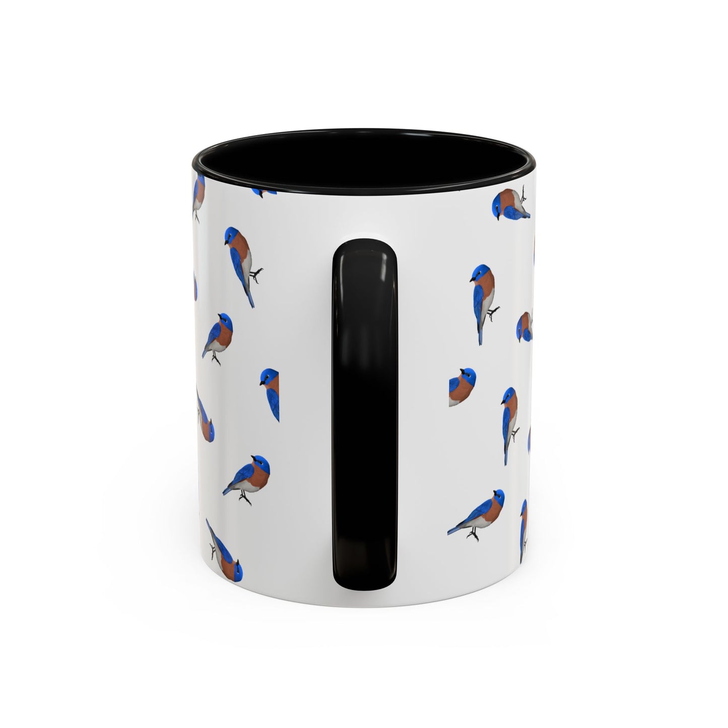 Bluebird All-Over Pattern Accent Mug | Colorful Bird Lover Gift for Birdwatchers