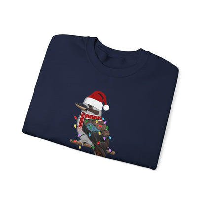 Kookaburra with Fairy Lights Santa Claus Christmas Bird Sweatshirt