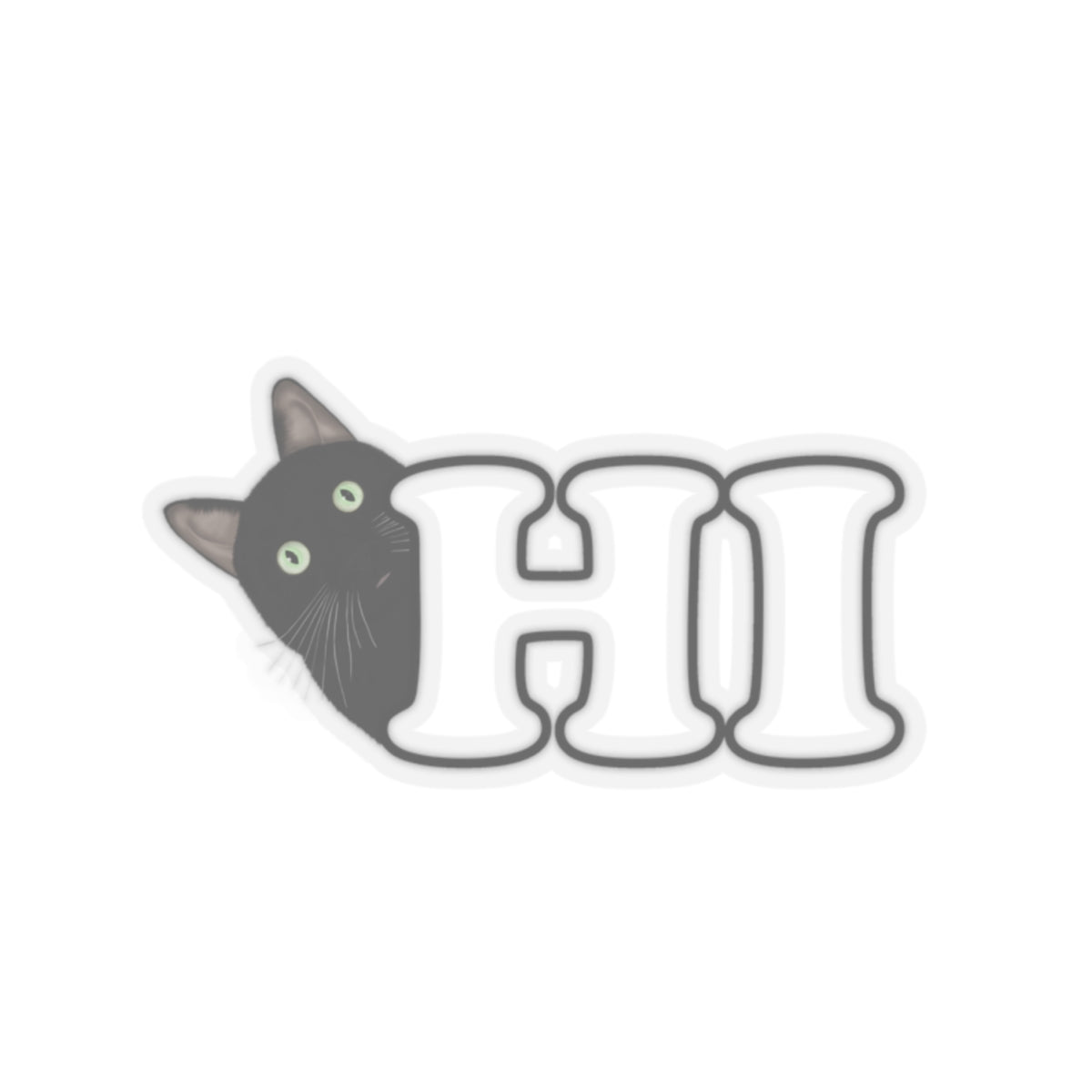 Black Cat Hi Cat Lover Sticker