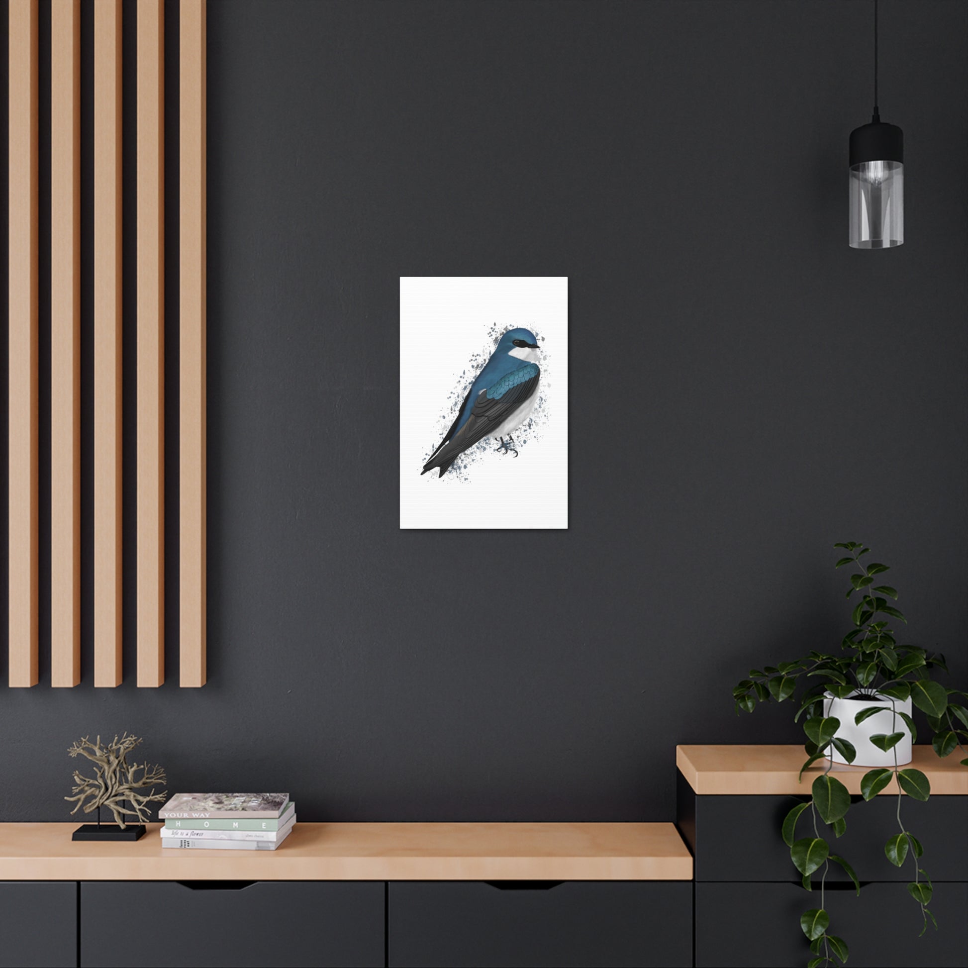 Tree Swallow Bird Canvas Gallery Wrap White - jz.birds