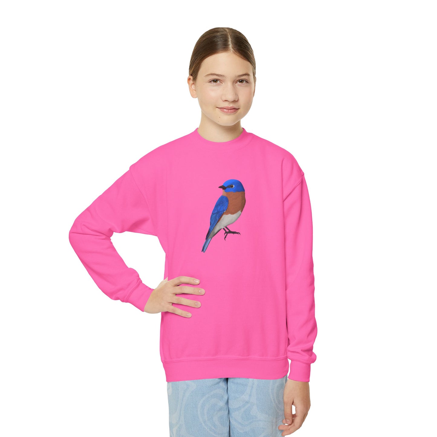 Bluebird Bird Birdwatching Youth Crewneck Sweatshirt