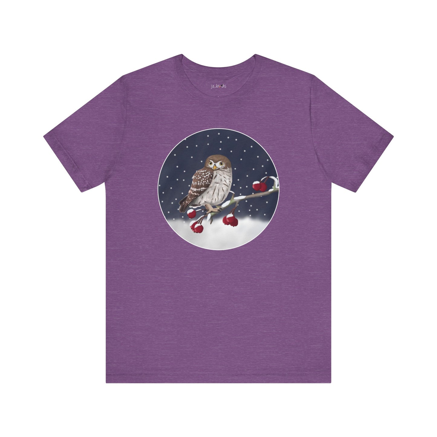 Owl on a Winter Branch Birdwatcher Christmas Bird T-Shirt