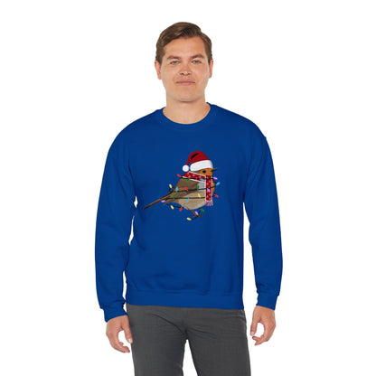 European Robin with Fairy Lights Santa Claus Christmas Bird Sweatshirt