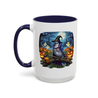 Blue Jay Halloween Bird Mug - Spooky Bird Lover Gift