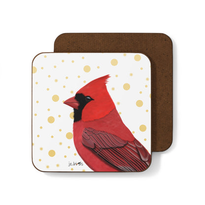 Cardinal Bird Art Hardboard Coaster