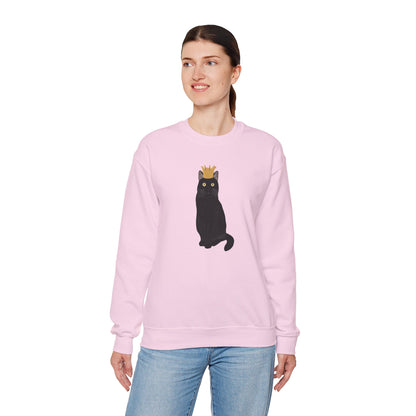 Black Cat with Crown Cat Lover Sweatshirt