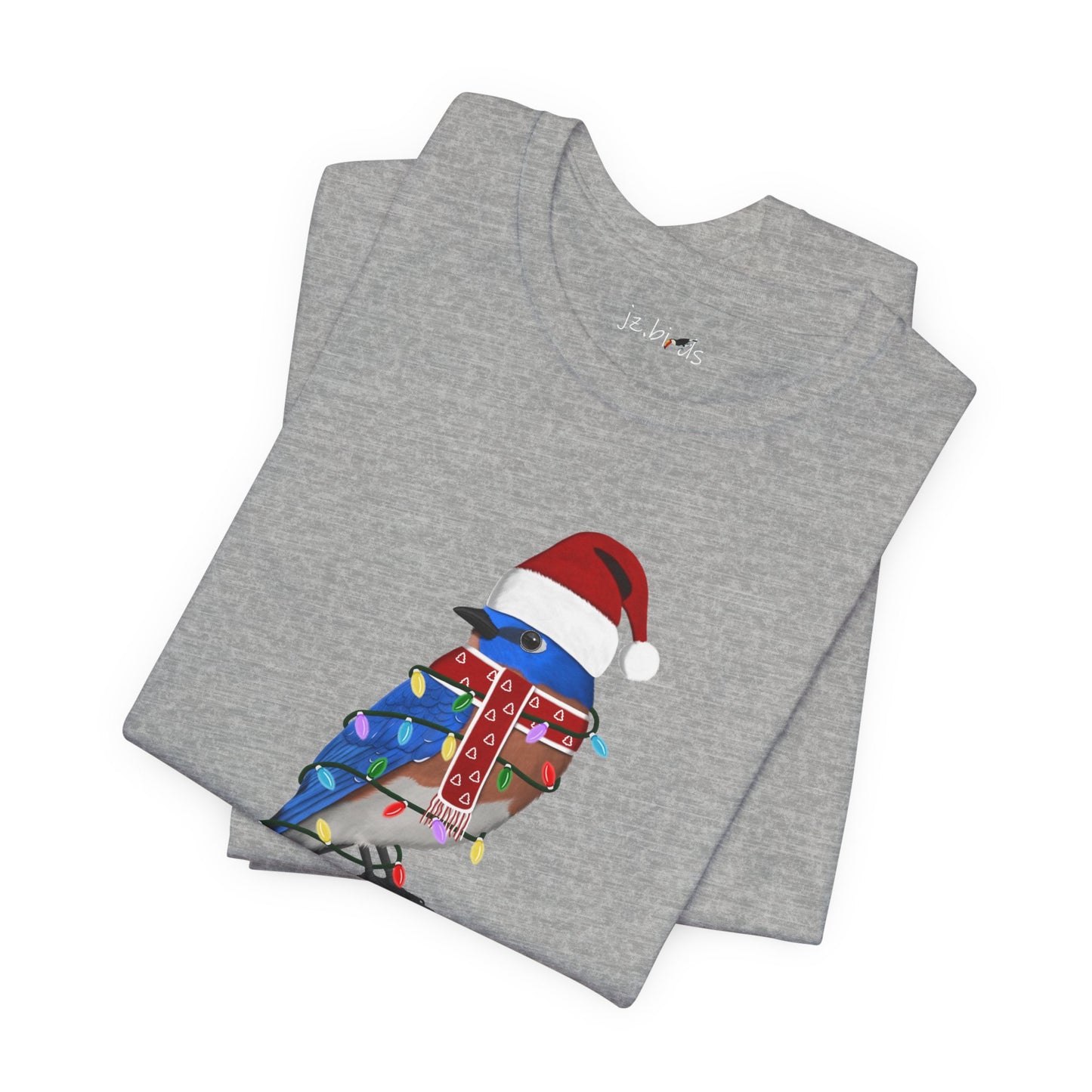 Bluebird with Fairy Lights Christmas Bird T-Shirt