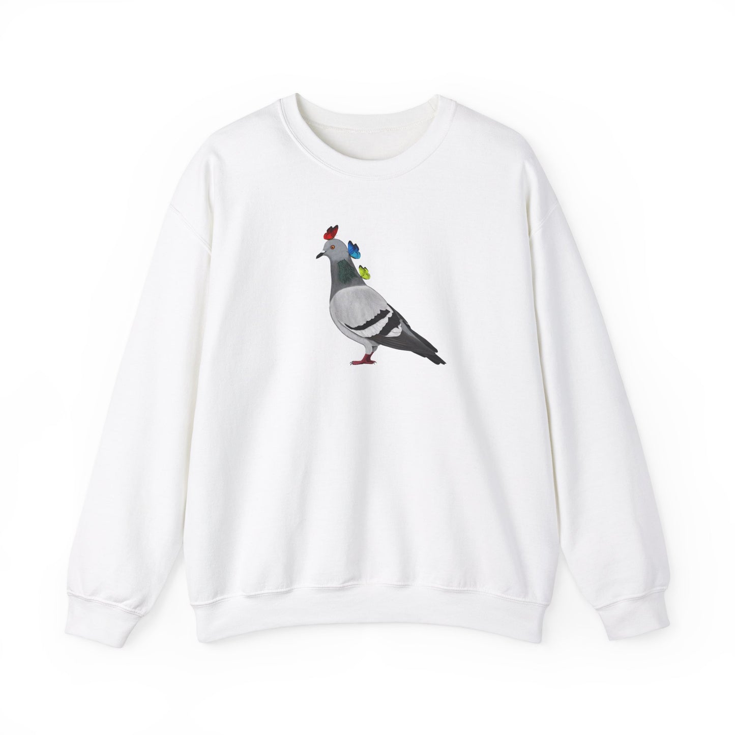 Pigeon with Butterflies Bird Birding & Birdwatching Sweatshirt