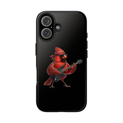 Cardinal with Guitar iPhone Case – Premium Tough Phone Cover Black