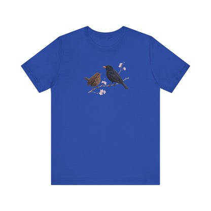 Blackbird & Fledgling T-Shirt | Spring Blossoms Unisex Graphic Tee