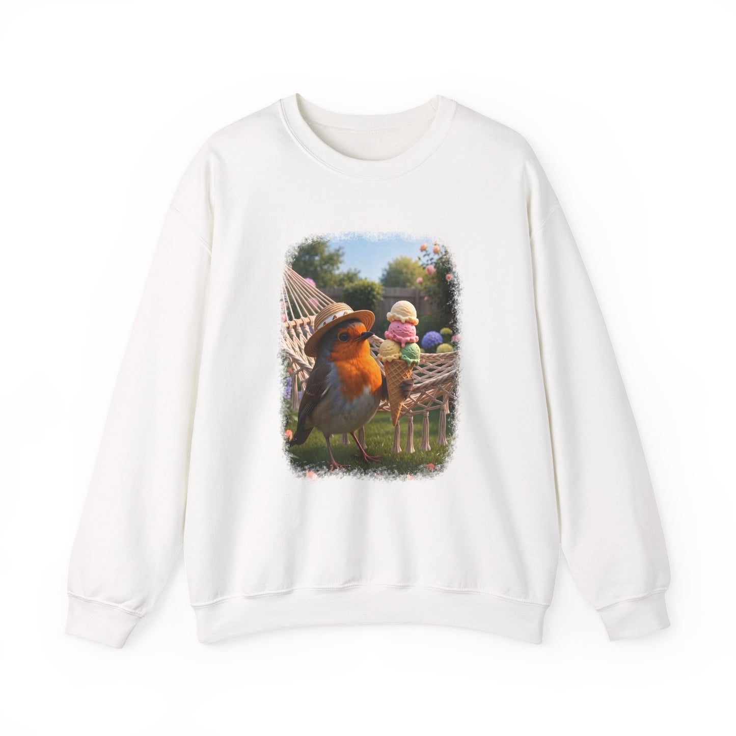 Robin Rosi Ice Cream Garden Premium Sweatshirt for Bird Lovers