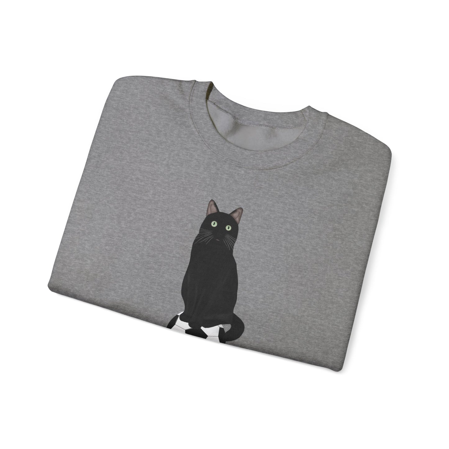 Black Cat with Soccer Cat Lover Sweatshirt