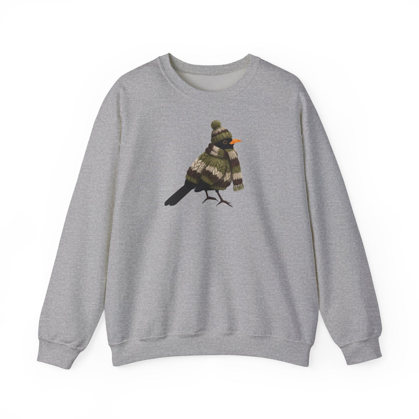 Amsel in Strick Weihnachts-Sweatshirt | Unisex Vogel Sweater für Vogelfreunde & Vogelbeobachter