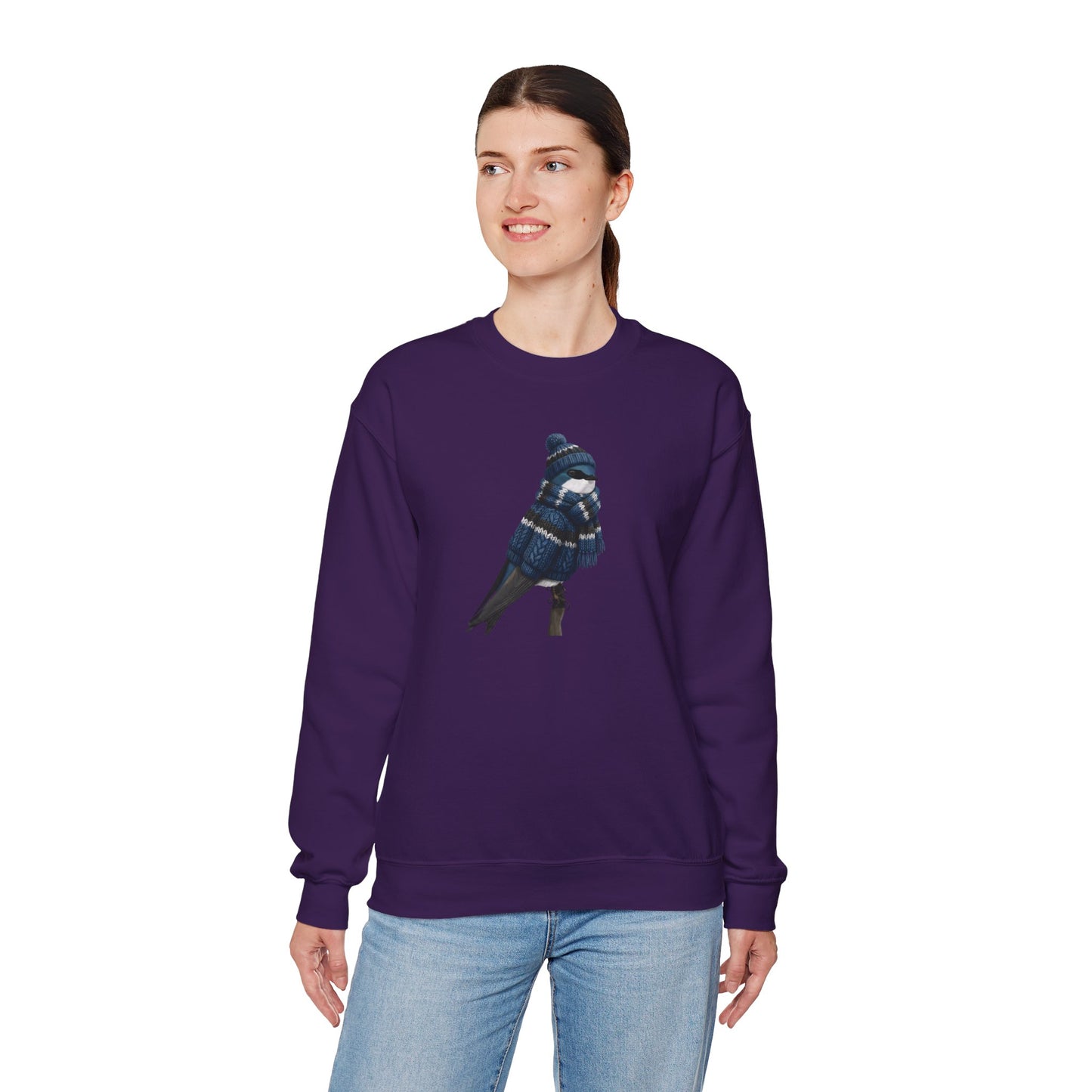 Tree Swallow Winter Sweatshirt | Bird Watcher Crewneck | Unisex Songbirds Wearing Knit Gift for Bird Lovers