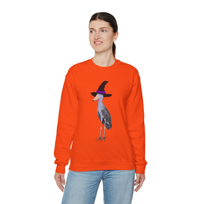 Shoebill Halloween Witch Birdwatcher Biologist Bird Sweatshirt