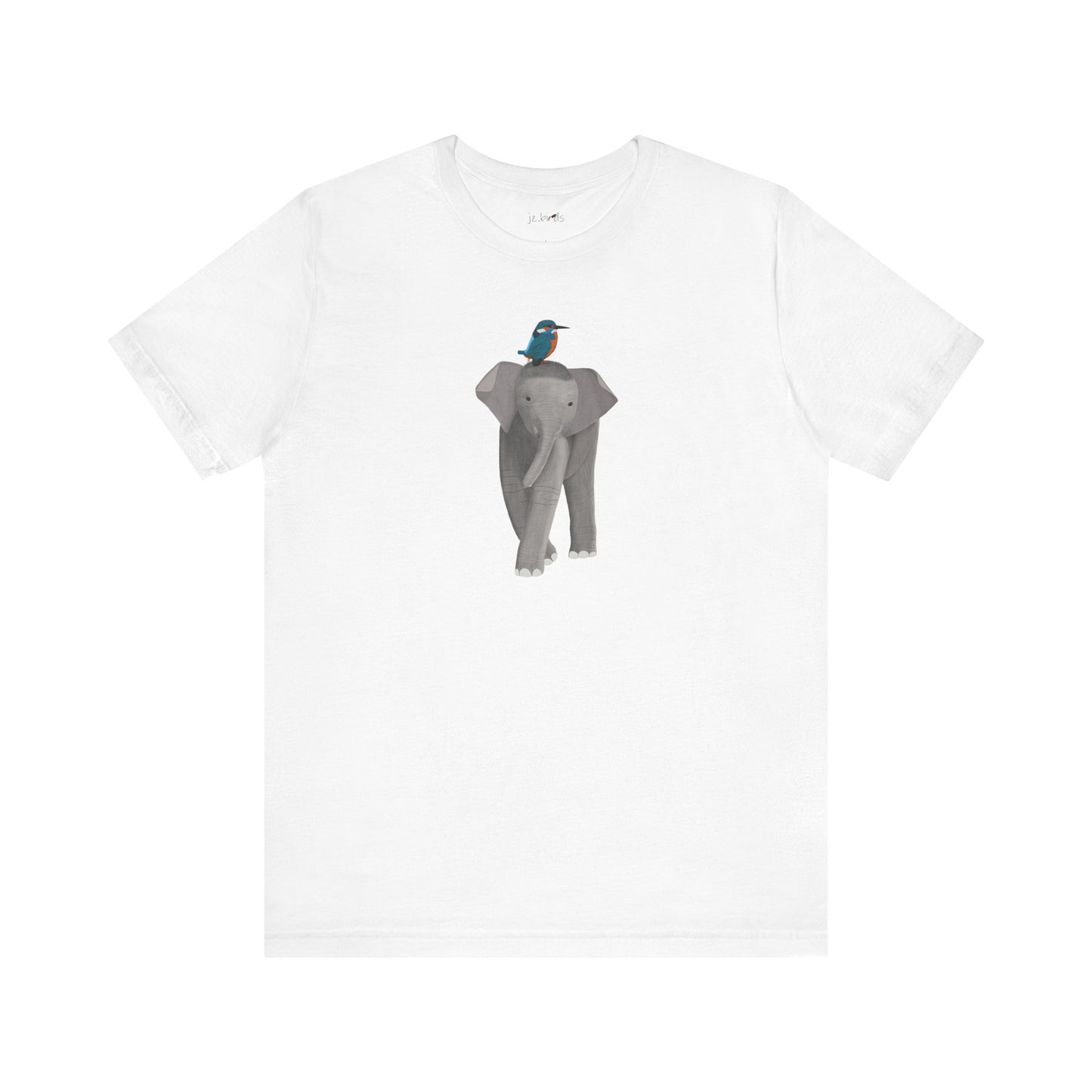 Elephant with Kingfisher Bird Birding & Birdwatching T-Shirt